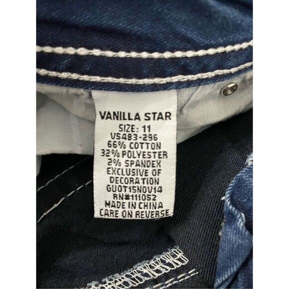 Vanilla Star Jeans Low Rise Stretchy Cropped Whiskering Women’s Juniors Sz 11 - Picture 4 of 7